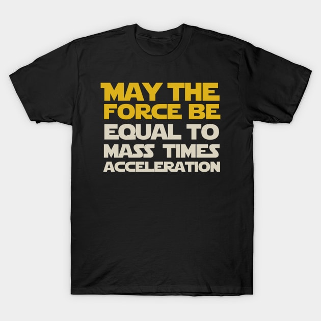 May the force be equal to mass times acceleration Star Wars T